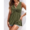 thumbnail image 3 of FreshPretty Tank Top for Women Spring Summer Tops Babydoll Twist Front V Neck Sleeveless Flowy Dressy Casual Blouses, 3 of 8