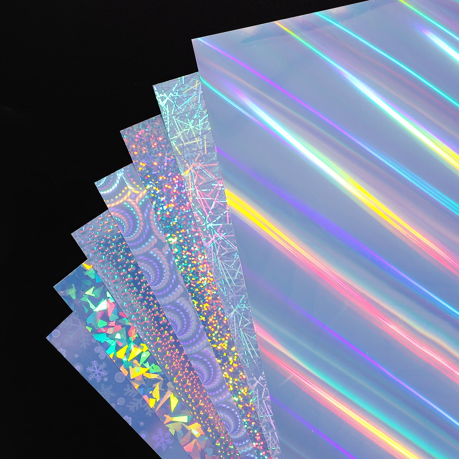 Uxcell 12x8 Inch Printable Holographic Sticker Paper, 12 Sheets Vinyl Sticker Paper A4 Waterproof Quickly Sticker for Laser Printer Inkjet Printer, Micro Dot Pattern