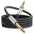 thumbnail image 1 of 3.5mm to 6.35mm Stereo Audio Cable Nylon Braiding TRS Audio Cable with Stable Signal for MP3 Phone Speaker Computer, 1 of 5