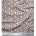 thumbnail image 1 of Soimoi Moss Georgette Fabric Christmas Baubles & Reindeer Face Animal Print Sewing Fabric Yard 42 Inch Wide, 1 of 1