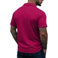 thumbnail image 4 of GrmtClth Men Polo Shirts Summer Fashion Short Sleeve Golf Shirts Basic Quarter Zip Blouses Trendy Collared Outfit with Pocket Purple Pink S, 4 of 6