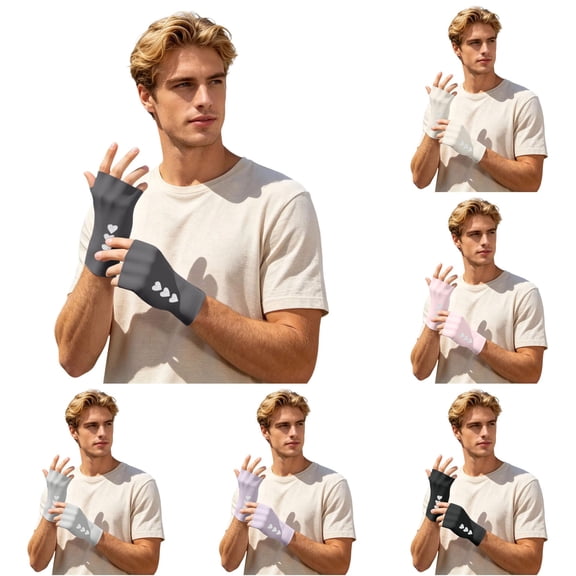 QTSHPN Sun Protect Gloves Summer Ice Silk Half Finger Breathable Thin Driving Cycling Outdoor Lightweight Protective Comfort Womens Glove Dark Gray One Size