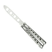 TIE-LION Foldable Butterfly Knife Practice Comb Skill Training Beard Brush (White)
