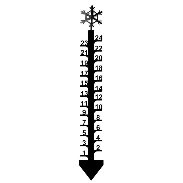 Medidor de nieve para exteriores, de metal, con forma de copo de nieve y hierro, preciso, resistente al viento, ideal para decoración de jardín y patio.