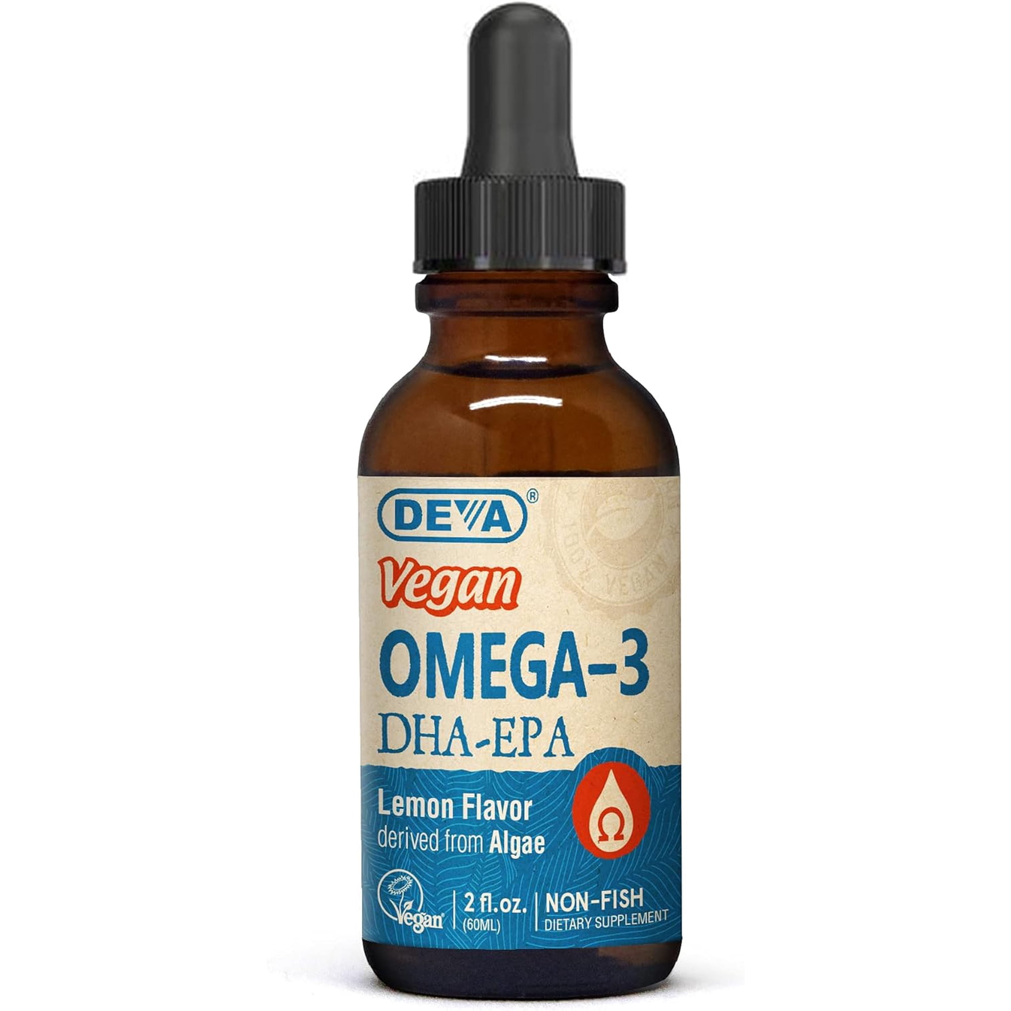Deva Omega-3 DHA-EPA Liquid, Lemon, 2 Fl Oz