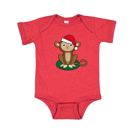 

Inktastic Christmas Monkey Santa Gift Baby Boy or Baby Girl Bodysuit