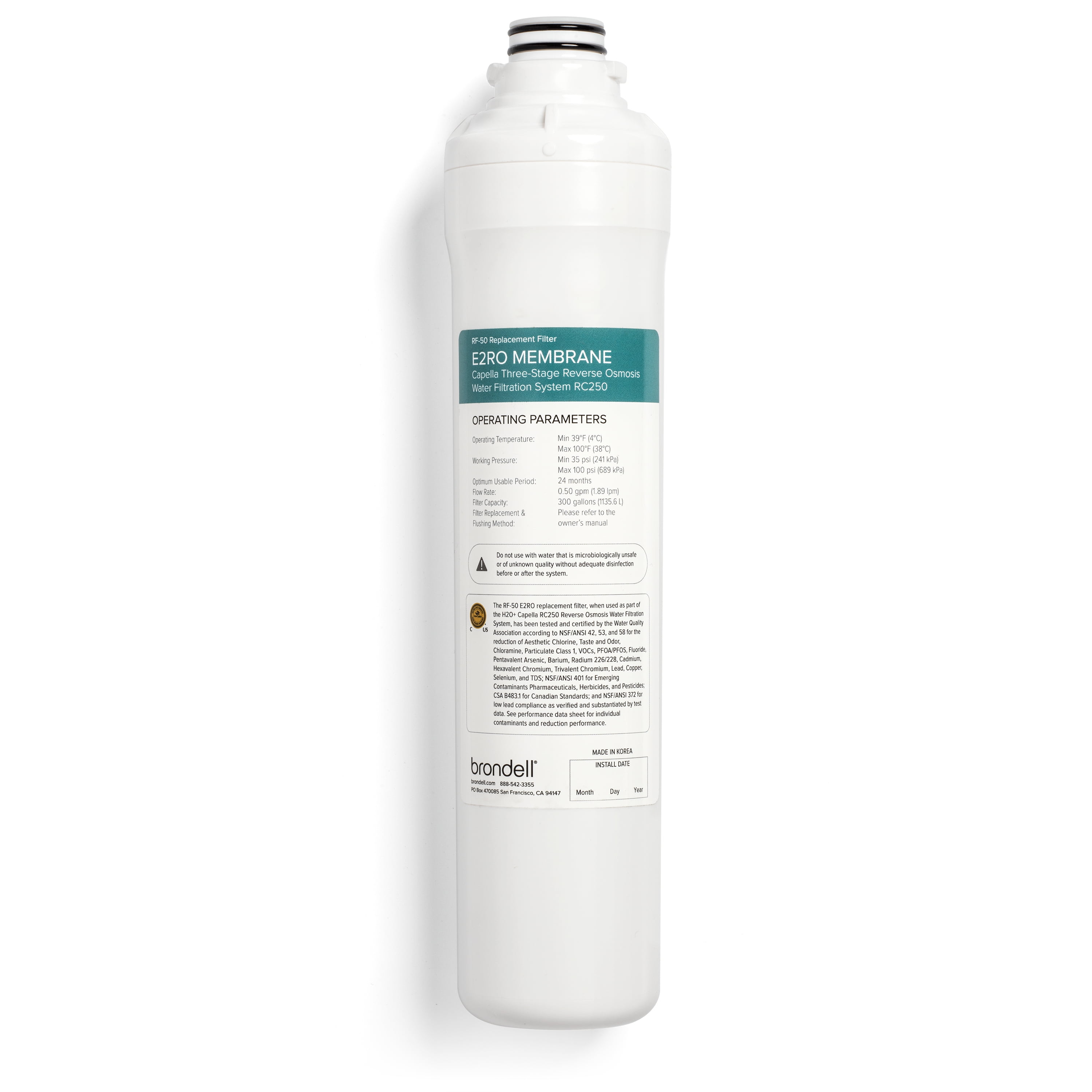 H2O+ Capella E2RO Membrane Replacement Filter