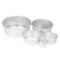 thumbnail image 4 of 5pcs/set Aluminum Alloy Round Cake Mould Chiffon Cake Baking Pan Pudding Cheesecake Mold Set with Removable Bottom, 4 of 8