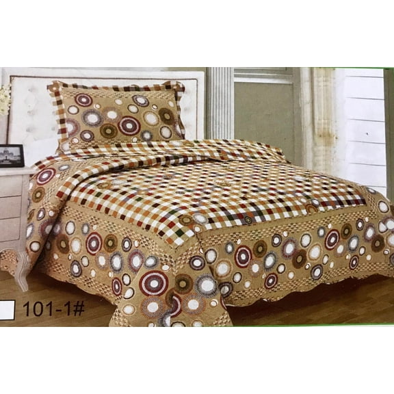 100% Cotton Quilt Bedspread Twin Size 2pcs  Set Reversible Extra Large 3.8lbs