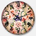 thumbnail image 1 of DesignArt Colorful Flowers and Birds Watercolor Large Wall Clock, 1 of 2