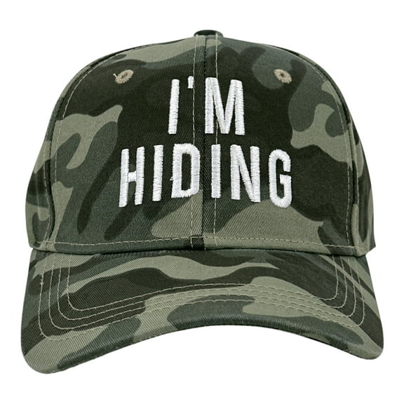 Im Hiding Hat Funny Sarcastic Hunter Camo Graphic Novelty Cap