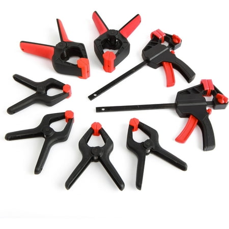 HyperTough 8-Piece Hobby Clamp Set with 6 Spring and 2 Ratchet Bar Clamps
