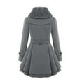 thumbnail image 4 of FRSASU Women's Fashionable and Comfortable Long Sleeved Lapel Hooded Casual Waist Tie Jacket Dark Gray, 4 of 7