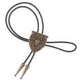thumbnail image 4 of Prettyia Classic Indian Red Opal Rodeo Western Cowboy Bootlace Bolo Tie; Patrón de bronce de hierba espiga Hugo Western Bolo Tie, 4 of 10