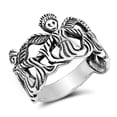 thumbnail image 1 of Fairy Angel Artistic Oxidized Ring .925 Sterling Silver Band Jewelry Female Male Unisex Size 7, 1 of 4