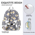 thumbnail image 3 of White Daisy Floral Artwork Student Backpack Adjustable Padded Straps and Chest Strap Water-resistant School Backpack with Large Capacity for Daily Use, 3 of 6