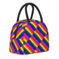 thumbnail image 2 of Lunch Bag Gay-Pride Flag Reusable Insulated Lunch Tote Cooler Box for Women Men Black, 2 of 7