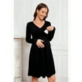 thumbnail image 5 of Yawrut Womens V-Neck Maternity Dresses Nursing Breastfeeding Dress With Pockets, 5 of 7