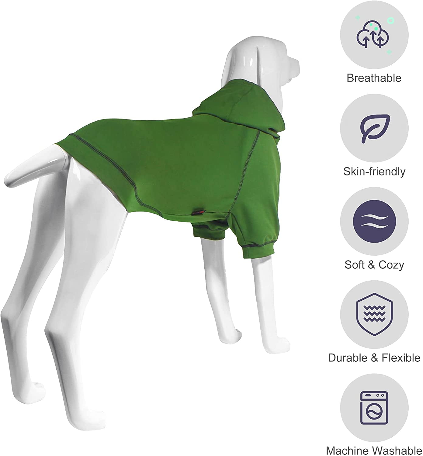Pet Clothes Hoodies Sweater with Hat and Leash Hole Soft Cotton Outfit Coat for Small Medium Large Dogs Kickred Basic Dog Hoodie Sweatshirts 