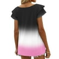 thumbnail image 4 of Womens Summer Tops Ruffle Short Sleeve V Neck T-Shirts Casual Loose Fit, 4 of 5