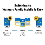 Open Box Walmart Family Mobile Motorola Moto E, 32GB, Blue - Prepaid Smartphone