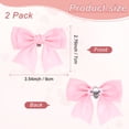 thumbnail image 3 of Uxcell 2-Pack Clips de Zapatos con Lazo, Hebilla de Zapato Elegante Desmontable de Satén para Mujeres [Rosa Claro], 3 of 7