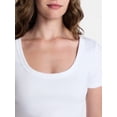 thumbnail image 5 of Time and Tru Women's Ribbed Scoop Neck Tee with Short Sleeves, Sizes XS-XXXL, 5 of 6