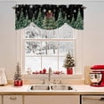 thumbnail image 2 of Merry Christmas Tie Up Valances Curtain, Xmas Trees Stars Winter Snowflake Black Adjustable Rod Pocket Short Window Treatment Tie Up Curtains Valances for Kitchen Living Room Bathroom 54x18 In, 2 of 9