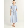 thumbnail image 2 of Free Assembly Women's and Women's Plus  Tie Front Cotton Maxi Skirt, XS-4X, 2 of 4