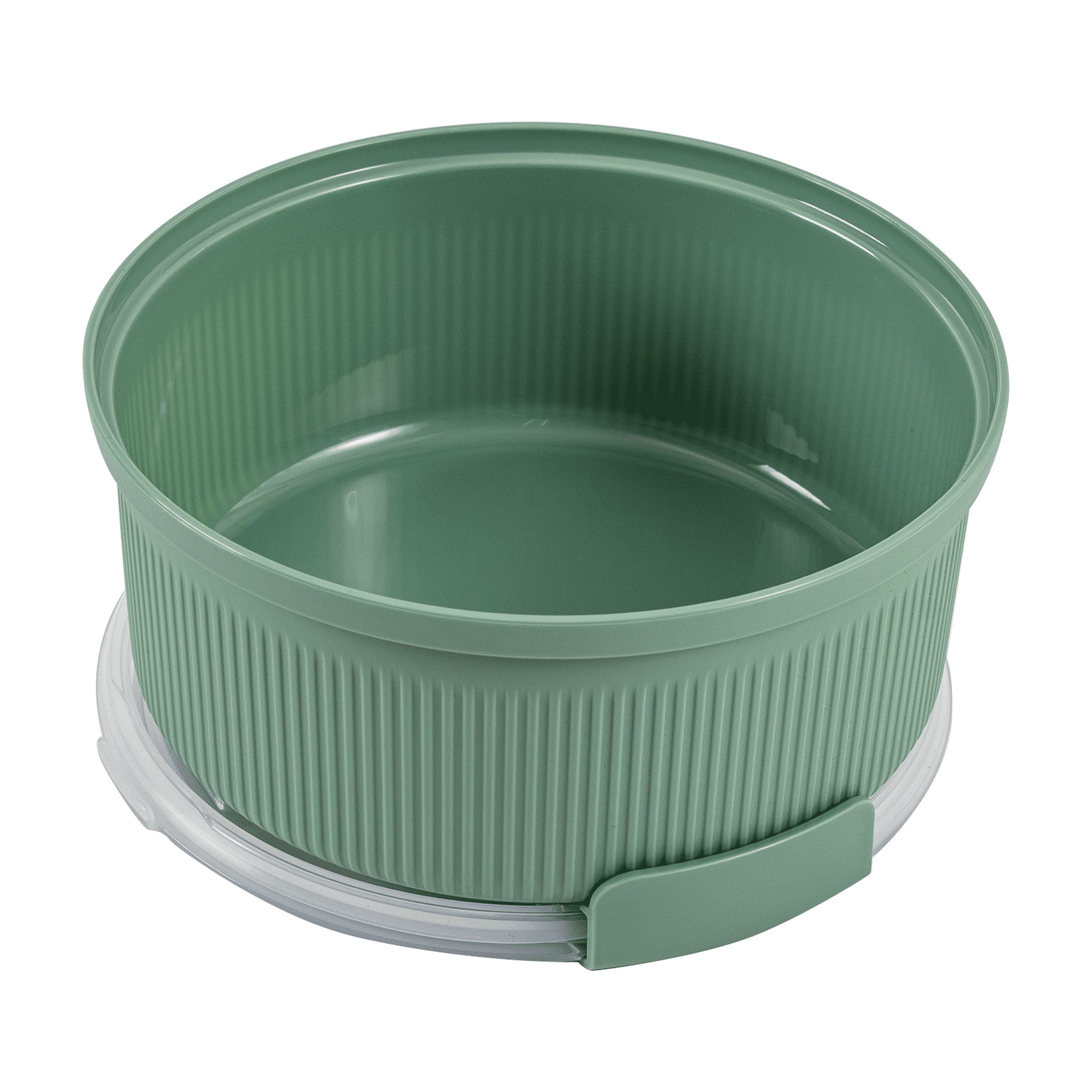 (2 pack) Mainstays Food Storage Bento Container, Round, Green, 47oz Capacity, A Practical Choice for School Lunches and Activities