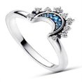 thumbnail image 1 of Anillo De Sol Estrella Y Oro Azul Brillante Celestial Chapado En Plata DIY Joyería Accesorios De Pareja Regalos, 1 of 4