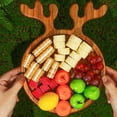thumbnail image 2 of Yucurem 6pcs Charcuterie Dessert Board Antler-Shaped Appetizer Platter Christmas Wood Dinner Tray Dessert Snacks Tray for Restaurant Home, Large Size, 2 of 10