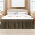 thumbnail image 2 of PiccoCasa Polyester Brushed Bed Skirt with Elastic Dust Ruffles 16" Drop, King Brown, 2 of 8