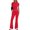 Red, variant on Womens Elegant Solid Color Sport Shirt Tops Wide Leg Pants Trousers Suit Drum Suit Womens Snowmobile Pants Juniors Pant Suit Minimal Jumpsuit Dressy Pantsuits for Women Insulated Bib Overalls for