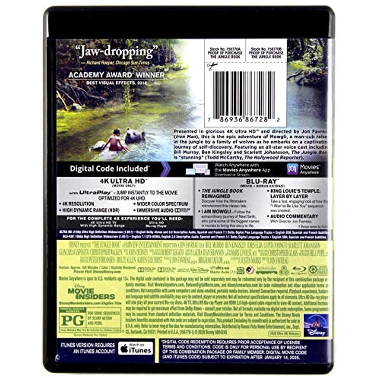 Disney's The Jungle Book Movie (4K Ultra HD + Blu-ray + Digital