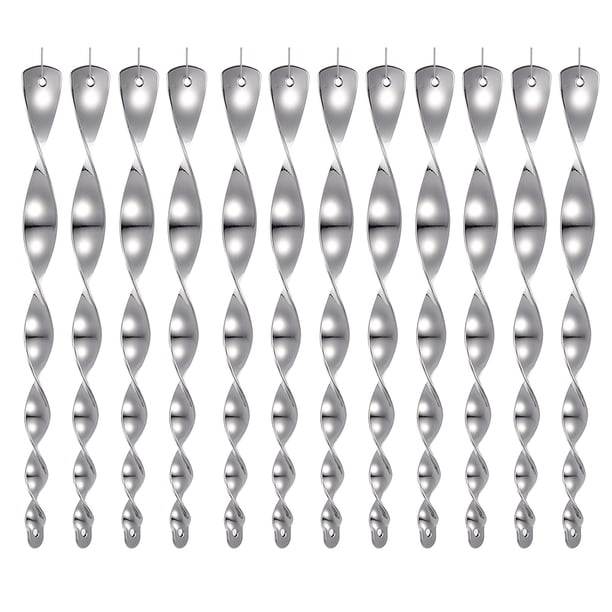 Kuymtek Palos Repelentes Pájaros para Exteriores Varillas Miedo Reflectantes en Espiral para Insectos (12 Uds)