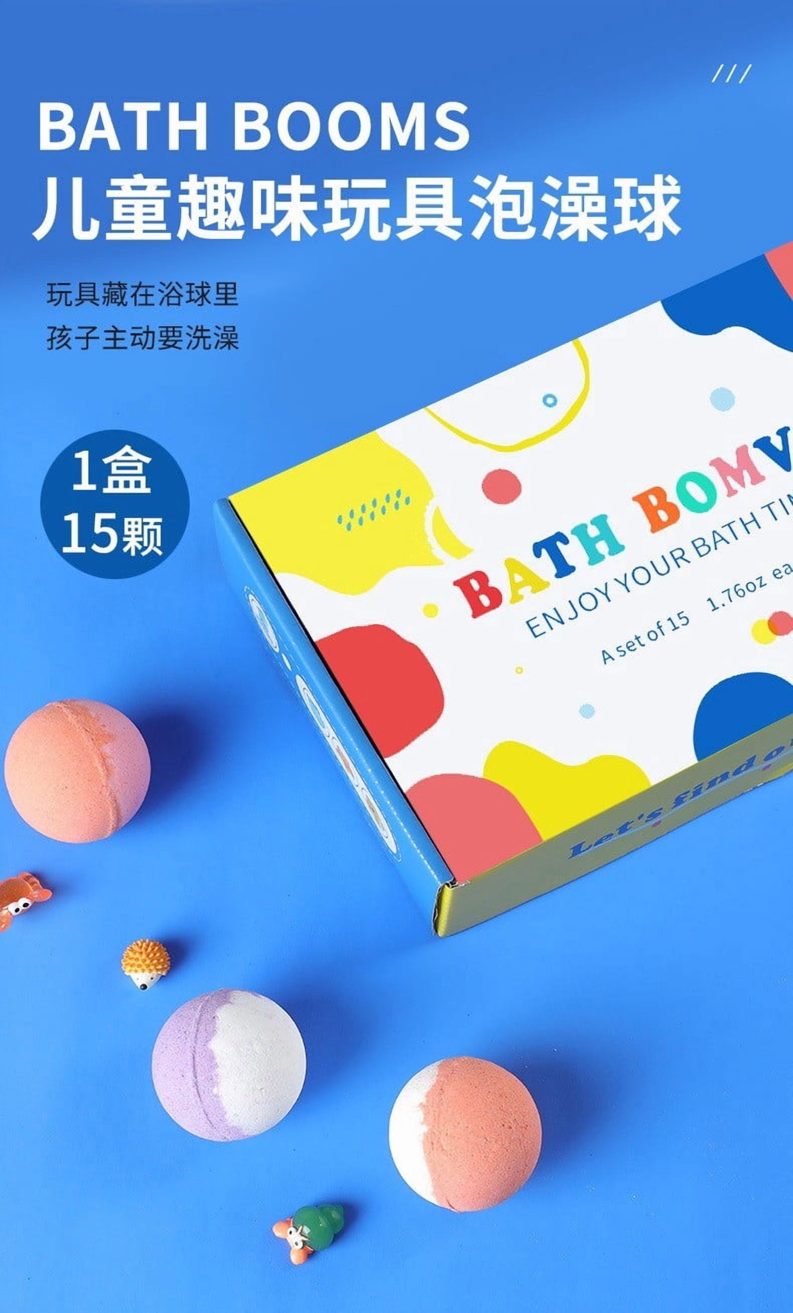 Uxgjfwu Natural Organic Kids Bath Bombs Set, Bath Fizzies with Fun Bath Toys, Gentle Skin Friendly Formula, Perfect Birthday Presents for Bath Time Fun