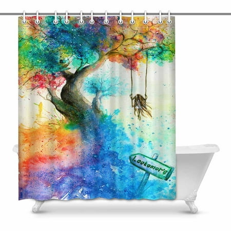 Pop Bright Colorful Fantasy Painting Of Fairytale Bathroom Shower