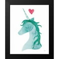thumbnail image 2 of Averinos, Melissa 12x14 Black Modern Framed Museum Art Print Titled - Unicorn Magic II Heart, 2 of 5