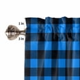 thumbnail image 5 of Half Window Curtains 24 Inches Long, Black Blue Plaid Window Treatment Curtain Drapes, Country Buffalo Checked Gingham Short Curtains Tiers for Kitchen Over Sink, 27.5"x24", 2 Panels, 5 of 7