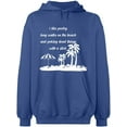 thumbnail image 2 of OXI Hoodie Sweatshirt - I Like Poetry Long Walk On The Beach, Basic Casual Hoodie for Men's and Women Fleece Hoodie Long Sleeve - Indigo Blue 2X-Large, 2 of 3