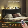 thumbnail image 5 of Patbrela Headboard Queen Size, Luxury Oil-Waxed Leather Upholstered Headboard with Adjustable Height Headboard from 42.1" to 46.1", Black, 5 of 10