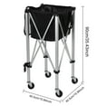 thumbnail image 5 of Aqzb Foldable Tennis Ball Cart with Wheels, Portable Lightweight Holds 160 Balls Tennis Ball Hopper, Sports Teaching Cart Tennis Ball Basket with Removable Bag Side Pockets Tennis Ball Cart, 5 of 7