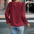 thumbnail image 4 of Summer Tops, Women'S Tops, Stylish Women's Shirt Long Sleeve Pleated Round Neck Blouse for Work and Casual Outings, 4 of 4