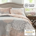 thumbnail image 3 of Comfort Spaces King/Cal King Size Quilt Set, 3-Piece Floral Bedspread Bedding Set, Blush and Gray Coverlet Set for All Season, Lightweight Comforter Set, 3 of 6