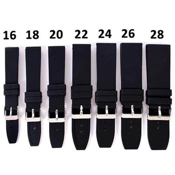 Soumake 16mm - 28mm Waterproof Solid Soft Silicone Buckle Watch Strap Band Replacement
