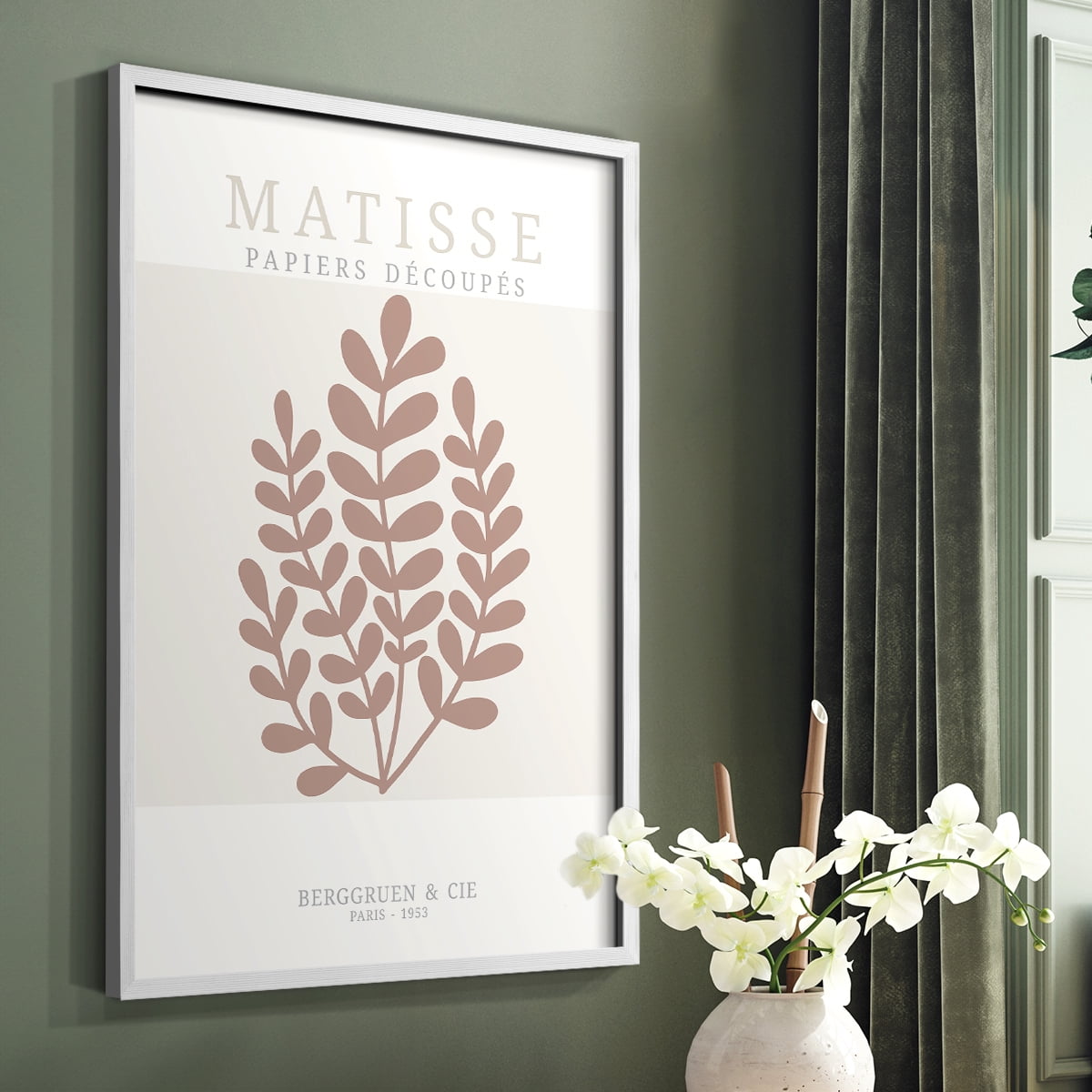 Matisse CDXXXIV in White Solid Wood Framed Print No Nail Hanging