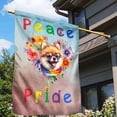 thumbnail image 3 of Peace Love Pride Pomeranian with Rainbow Sunglasses LGBT LGBTQ+ House Flag 28x40in Double Sided Pom Dog Lover Gifts Outdoor Decor - 01004, 3 of 5