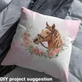 thumbnail image 2 of Manfei Brown Horse Fabric by the Yard (1 Yard), Farm Animal Decorative Fabric by the Yard, Pink Flower Floral Sewing & Crafting Fabric, 2 of 6
