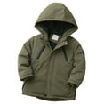 thumbnail image 3 of Cethrio Boys Winter Coats, Windproof Warm Thickened Zip up Winter Jackets with Hood Army Green Size 9-10 T, 3 of 7